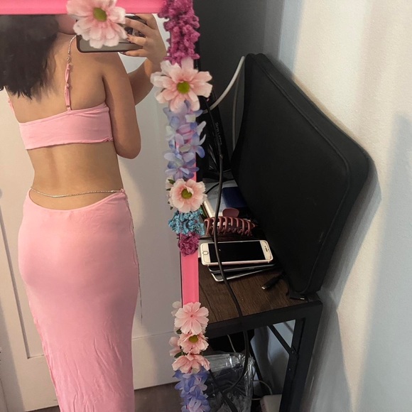 Bubblegum pink rhinestone two piece set size medium #pink #set #twopieceset - Picture 3 of 4